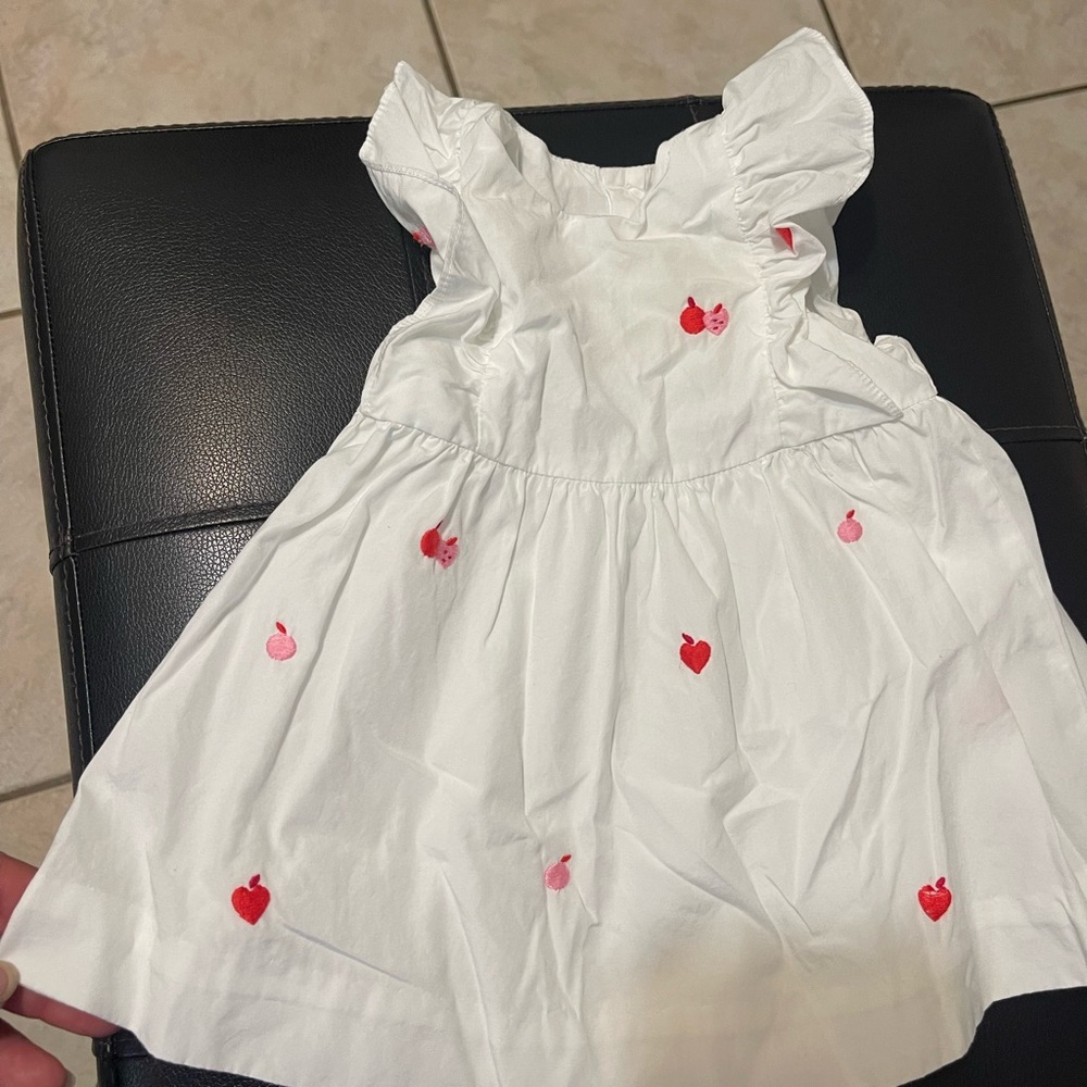 Jacadi Paris White Dress with Heart Accents